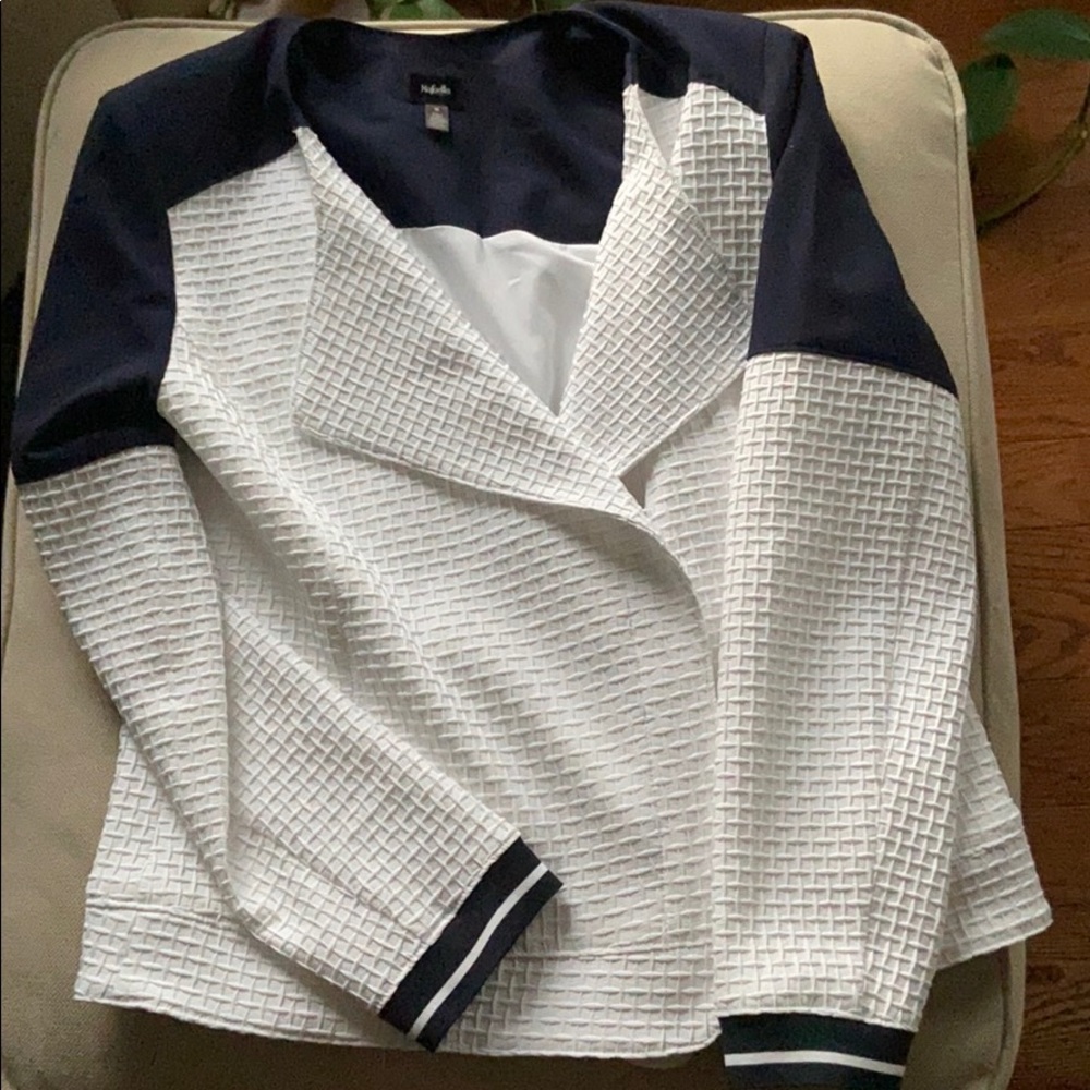 Never worn chic navy and white Rafaella blazer